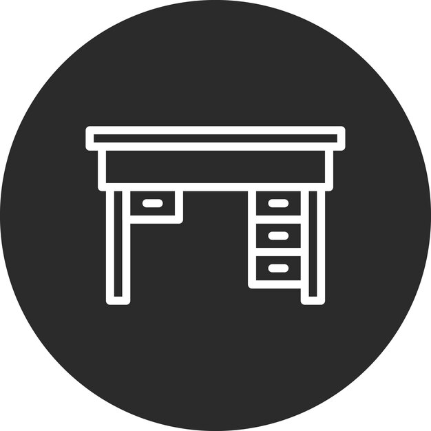 Ilustración del icono vectorial de la tabla del conjunto de iconos interiores