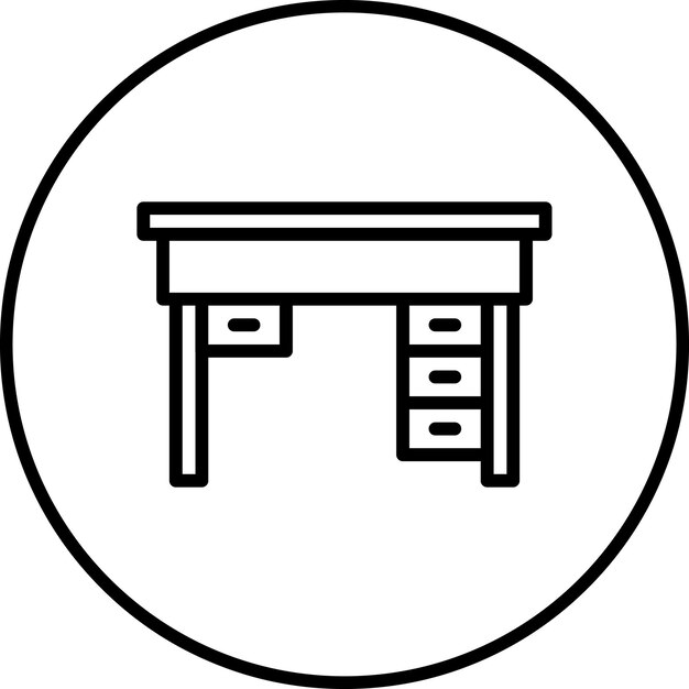 Ilustración del icono vectorial de la tabla del conjunto de iconos interiores