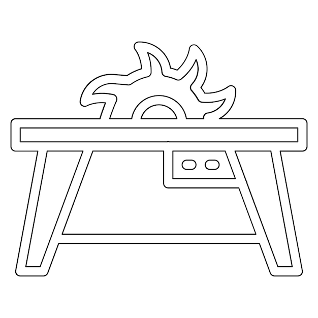 Ilustración del icono vectorial de la tabla del conjunto de iconos de procesos industriales