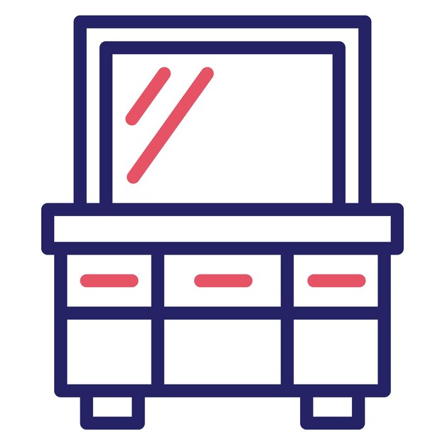 Ilustración del icono vectorial de la tabla del conjunto de iconos del salón de peluquería