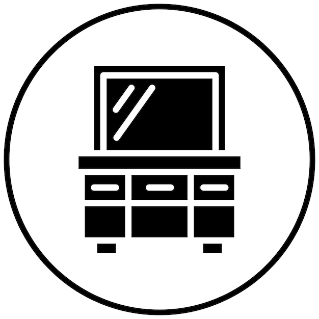 Ilustración del icono vectorial de la tabla del conjunto de iconos del salón de peluquería