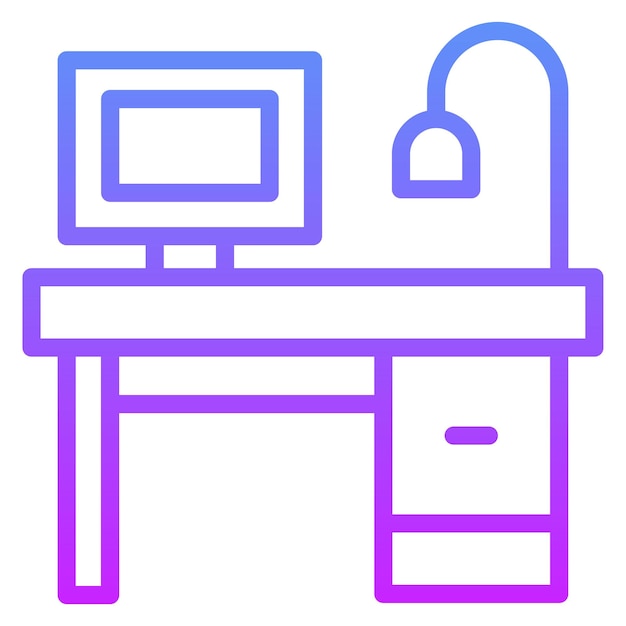 Ilustración del icono vectorial de la tabla de escritorio del conjunto de iconos de educación