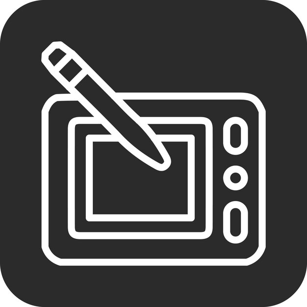 Ilustración del icono vectorial de la tableta de dibujo del conjunto de iconos de computadora y hardware