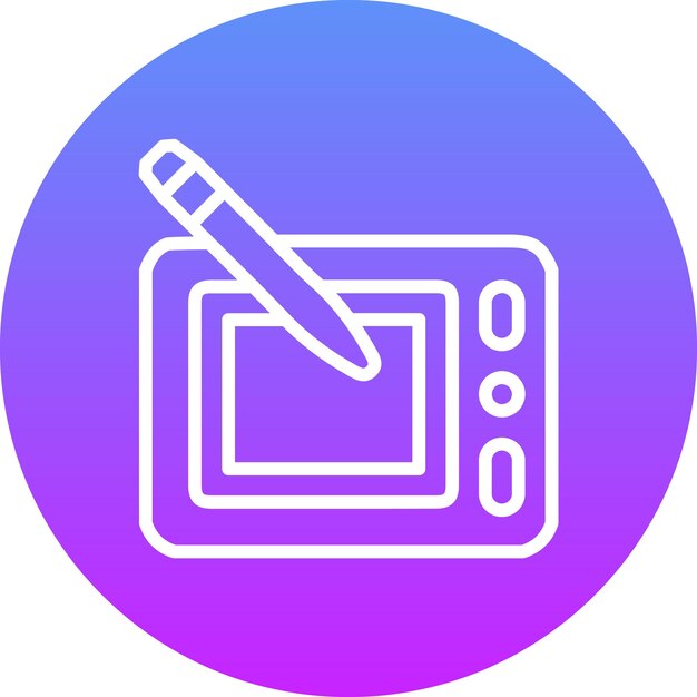 Ilustración del icono vectorial de la tableta de dibujo del conjunto de iconos de computadora y hardware