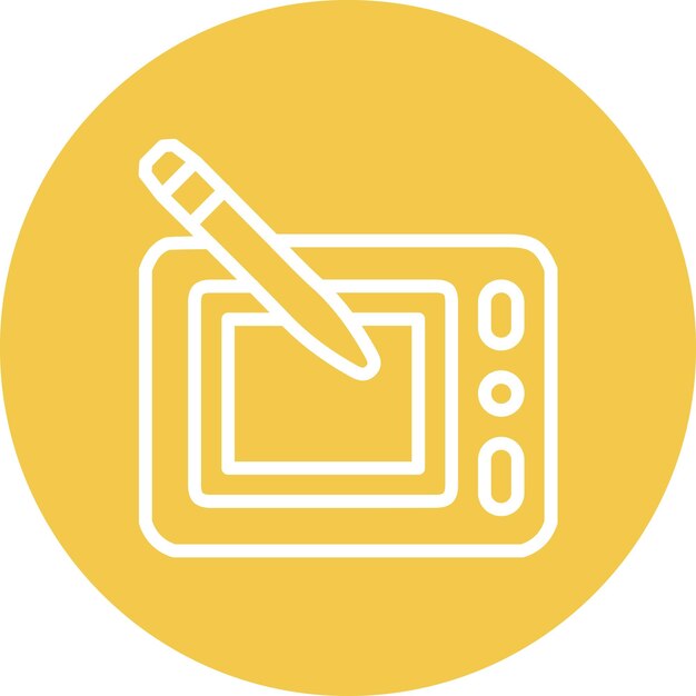 Ilustración del icono vectorial de la tableta de dibujo del conjunto de iconos de computadora y hardware