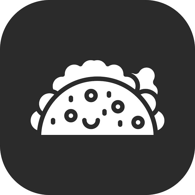 Ilustración del icono vectorial de Taco del conjunto de iconos de entrega de alimentos