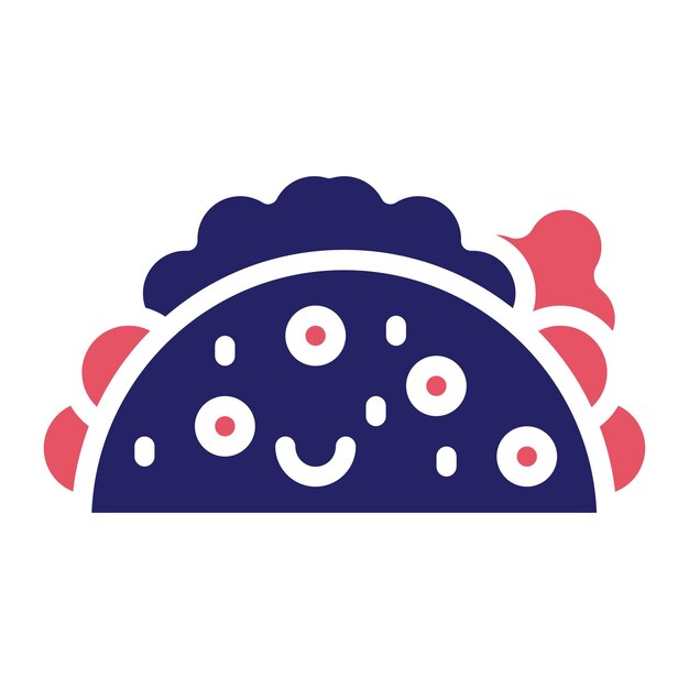 Ilustración del icono vectorial de Taco del conjunto de iconos de entrega de alimentos
