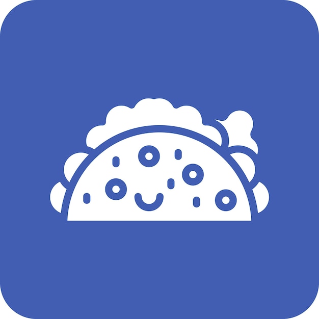 Ilustración del icono vectorial de Taco del conjunto de iconos de entrega de alimentos