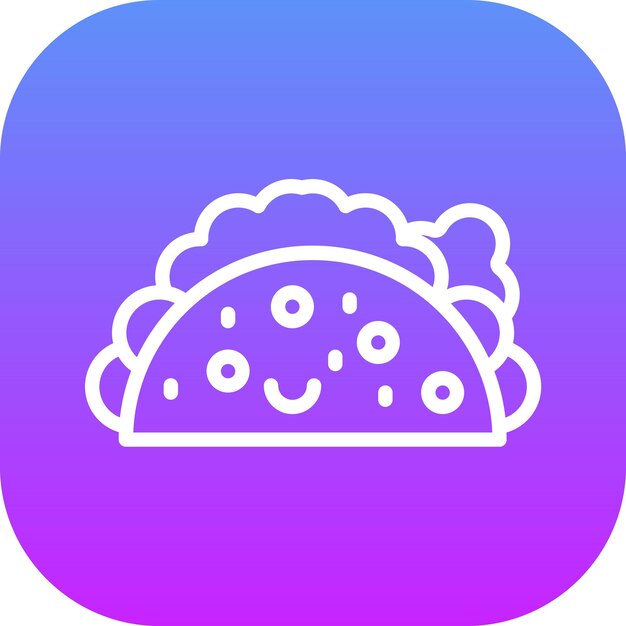 Ilustración del icono vectorial de Taco del conjunto de iconos de entrega de alimentos