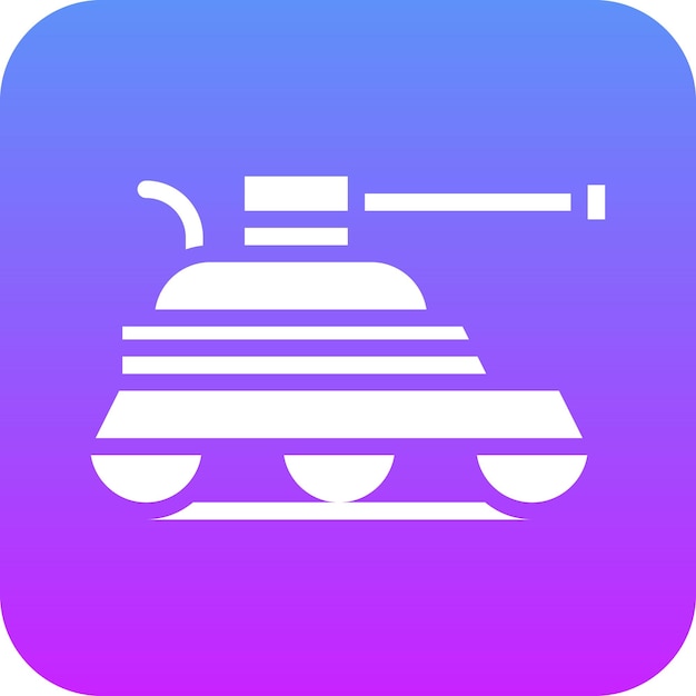 Ilustración del icono vectorial del tanque del ejército del conjunto de iconos militares