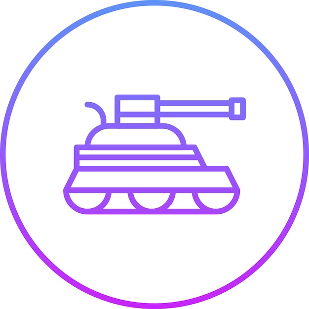 Ilustración del icono vectorial del tanque del ejército del conjunto de iconos militares
