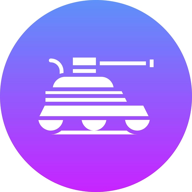 Ilustración del icono vectorial del tanque del ejército del conjunto de iconos militares