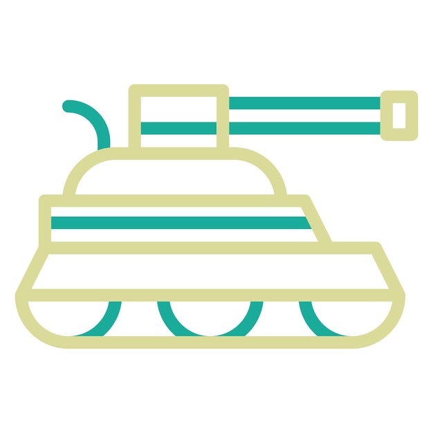 Ilustración del icono vectorial del tanque del ejército del conjunto de iconos militares