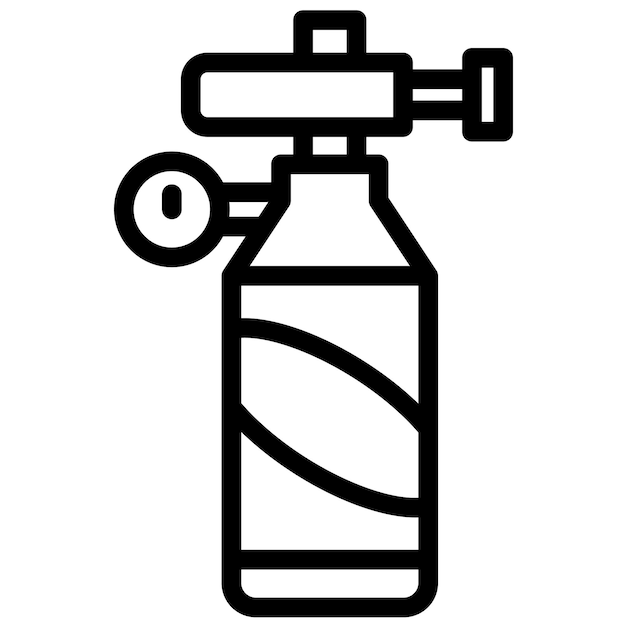 Ilustración del icono vectorial del tanque de oxígeno del conjunto de iconos de servicios de emergencia