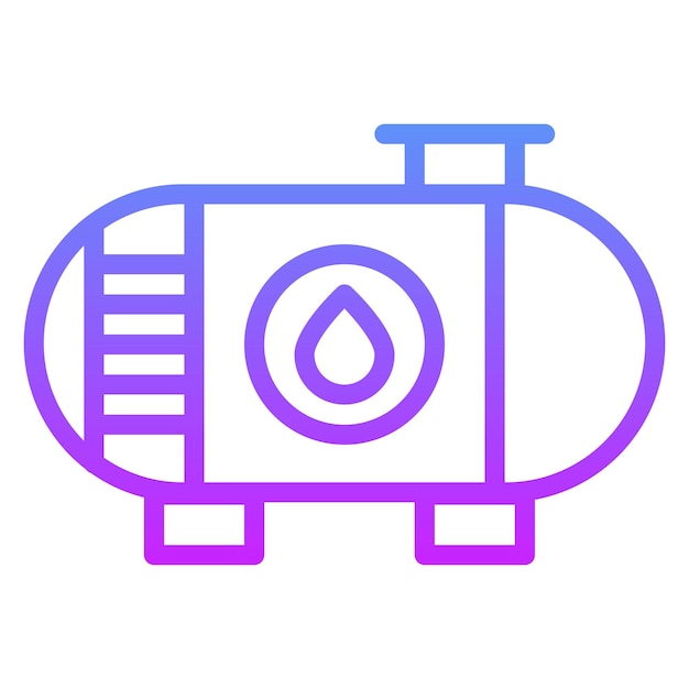 Ilustración del icono vectorial del tanque de petróleo del conjunto de iconos de la industria de la gasolina
