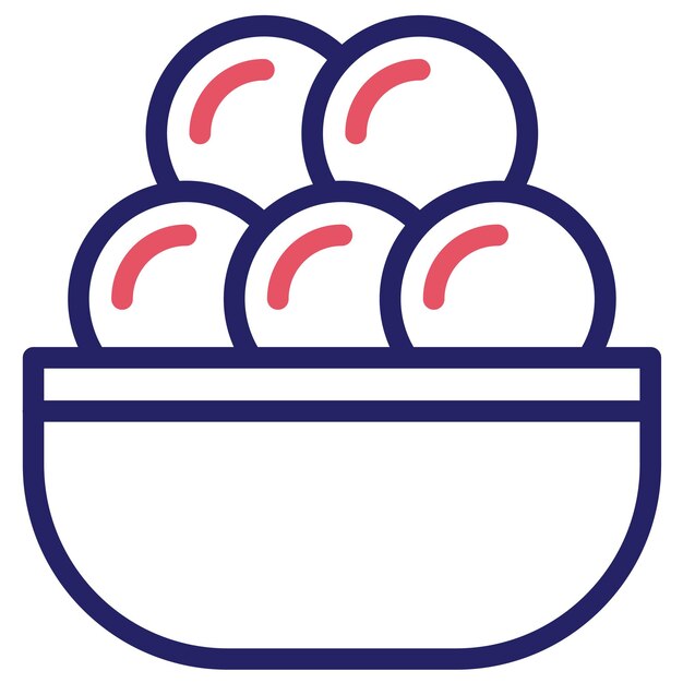 Ilustración del icono vectorial de tapioca del conjunto de iconos de World Cuisine