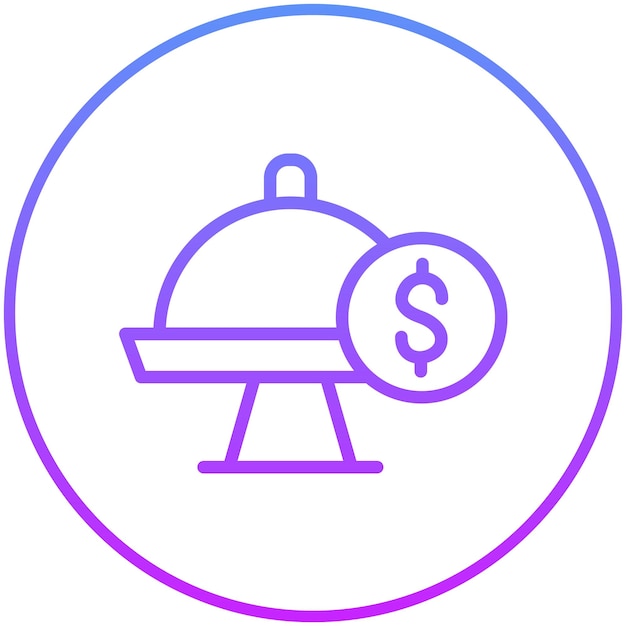 Ilustración del icono vectorial de la tarifa de catering del conjunto de iconos de la catering