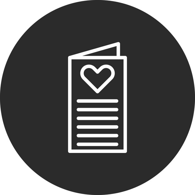 Ilustración del icono vectorial de la tarjeta de bodas del conjunto de iconos de bodas