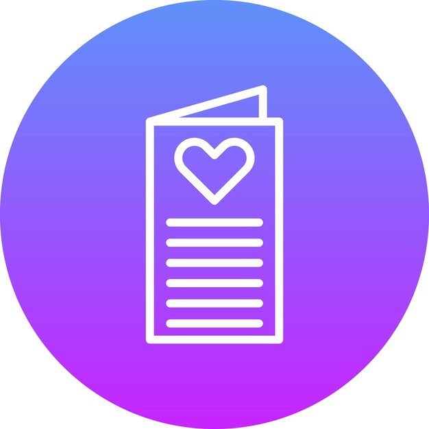 Ilustración del icono vectorial de la tarjeta de bodas del conjunto de iconos de bodas