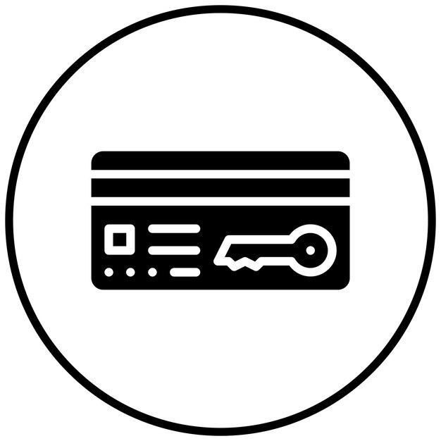 Ilustración del icono vectorial de la tarjeta clave del conjunto de iconos de Smart City