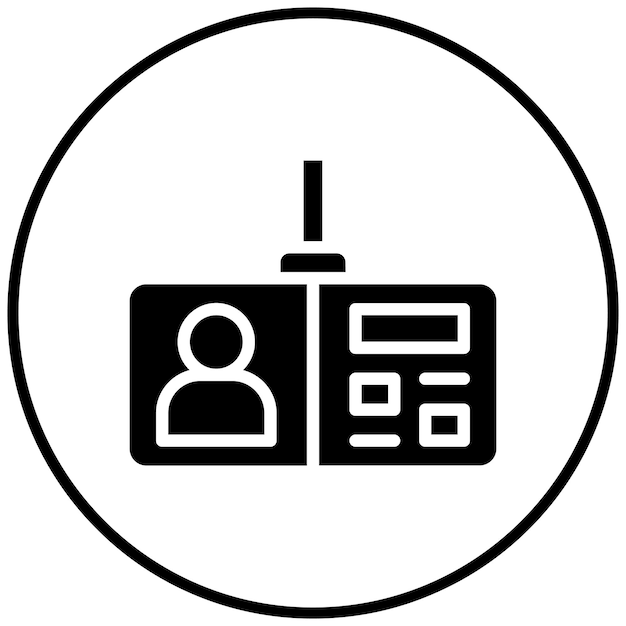 Ilustración del icono vectorial de la tarjeta de identificación del conjunto de iconos de la ciudad inteligente
