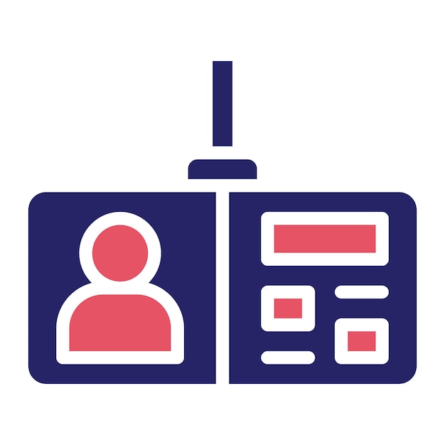 Ilustración del icono vectorial de la tarjeta de identificación del conjunto de iconos de la ciudad inteligente