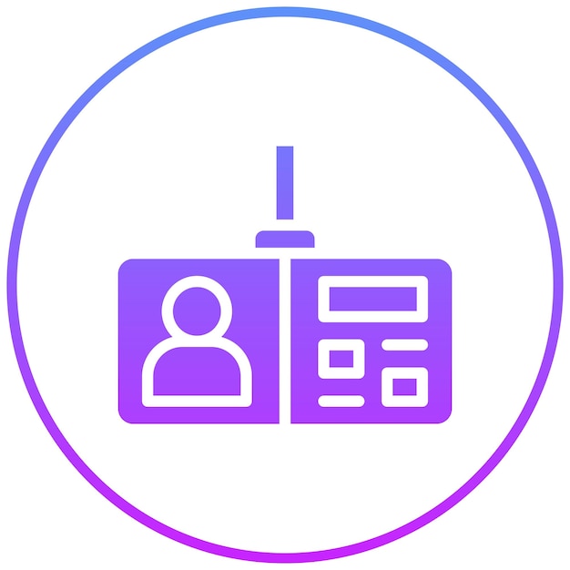 Ilustración del icono vectorial de la tarjeta de identificación del conjunto de iconos de la ciudad inteligente
