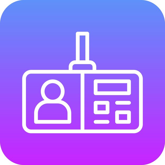 Ilustración del icono vectorial de la tarjeta de identificación del conjunto de iconos de la ciudad inteligente