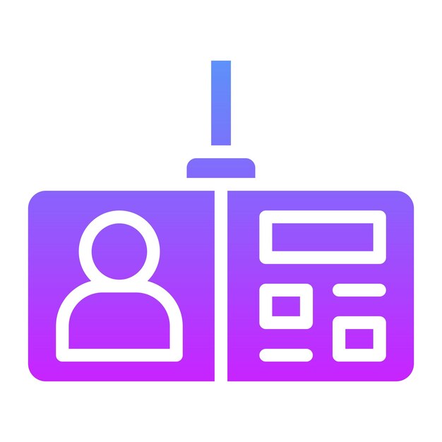 Ilustración del icono vectorial de la tarjeta de identificación del conjunto de iconos de la ciudad inteligente