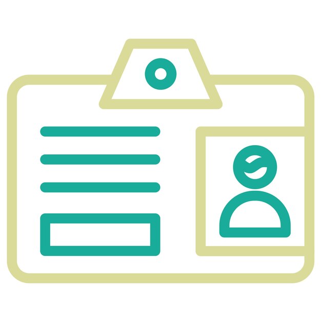 Ilustración del icono vectorial de la tarjeta de identificación del conjunto de iconos de comunicaciones