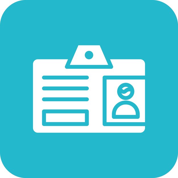 Ilustración del icono vectorial de la tarjeta de identificación del conjunto de iconos de comunicaciones