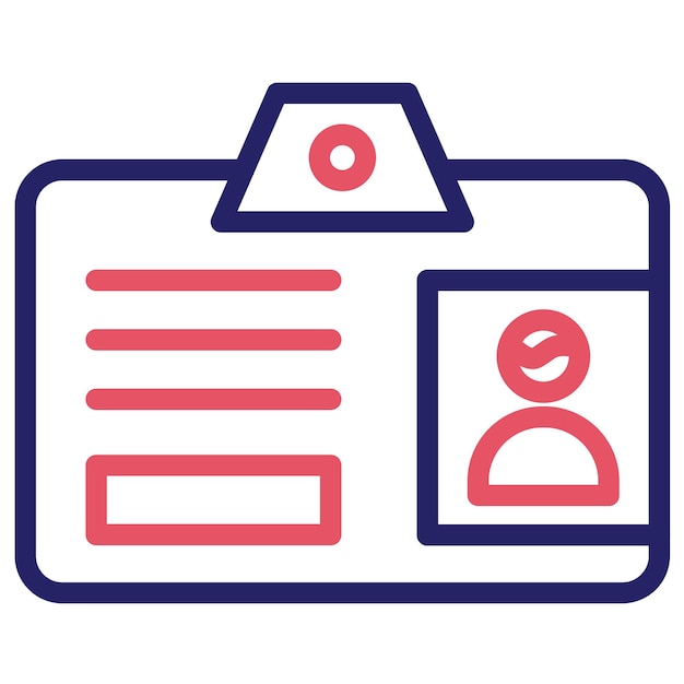 Ilustración del icono vectorial de la tarjeta de identificación del conjunto de iconos de comunicaciones