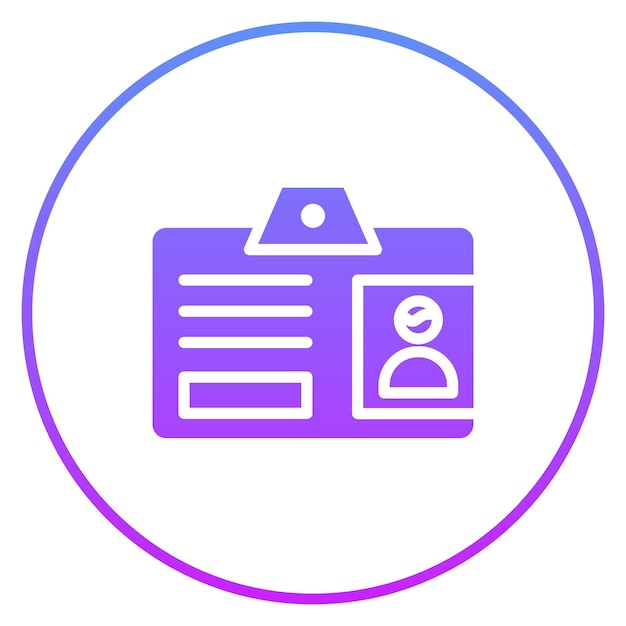 Ilustración del icono vectorial de la tarjeta de identificación del conjunto de iconos de comunicaciones