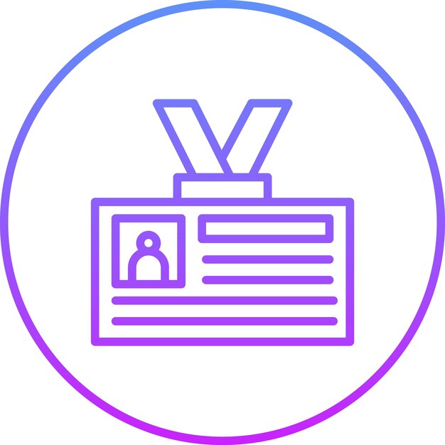 Ilustración del icono vectorial de la tarjeta de identificación del conjunto de iconos de inicio de negocio