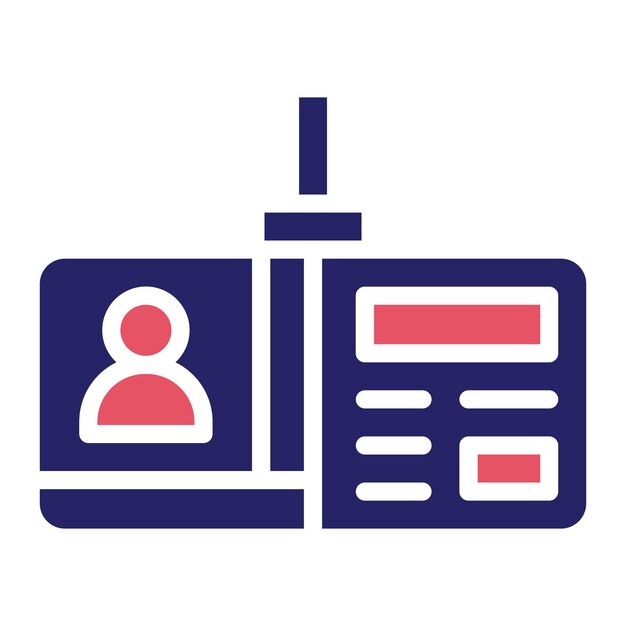 Ilustración del icono vectorial de la tarjeta de identificación del conjunto de iconos de inmigración