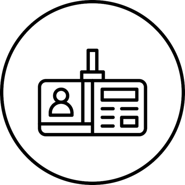 Ilustración del icono vectorial de la tarjeta de identificación del conjunto de iconos de inmigración