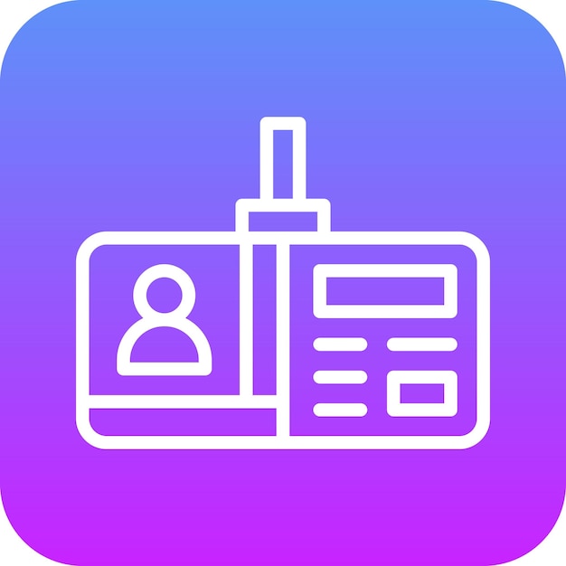 Ilustración del icono vectorial de la tarjeta de identificación del conjunto de iconos de inmigración