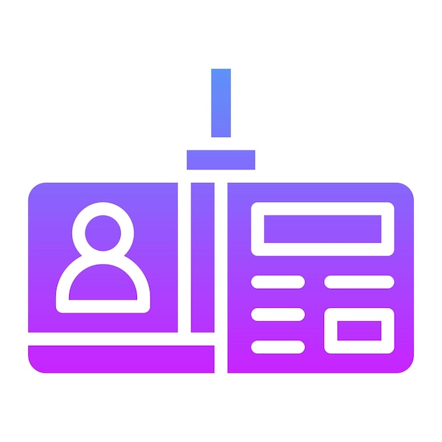 Ilustración del icono vectorial de la tarjeta de identificación del conjunto de iconos de inmigración
