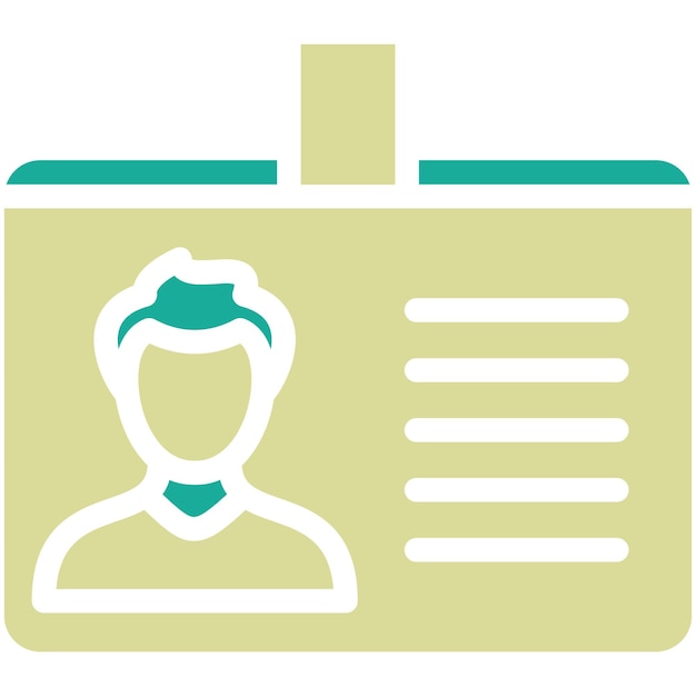 Ilustración del icono vectorial de la tarjeta de identificación del conjunto de iconos de negocios y oficinas