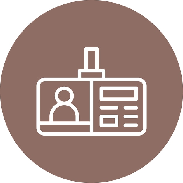 Ilustración del icono vectorial de la tarjeta de identificación del conjunto de iconos de papelería de la oficina