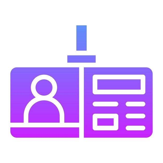 Ilustración del icono vectorial de la tarjeta de identificación del conjunto de iconos de papelería de la oficina