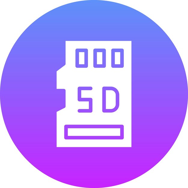 Ilustración del icono vectorial de la tarjeta SD del conjunto de iconos de computadora y hardware