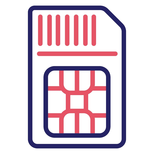 Ilustración del icono vectorial de la tarjeta SIM del conjunto de iconos de tecnología