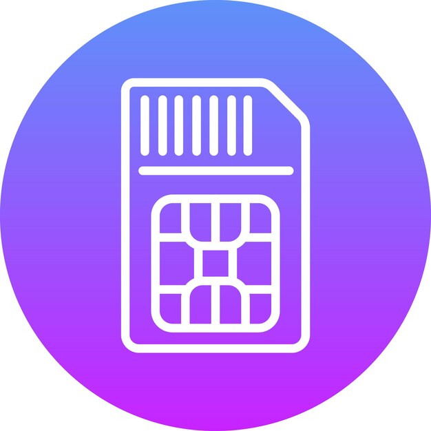 Ilustración del icono vectorial de la tarjeta SIM del conjunto de iconos de tecnología