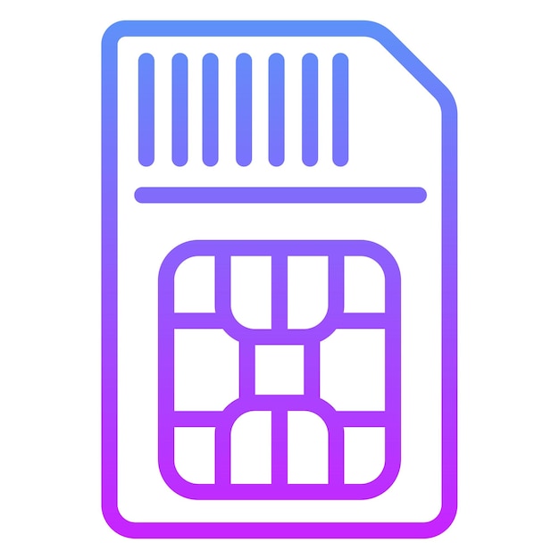 Ilustración del icono vectorial de la tarjeta SIM del conjunto de iconos de tecnología