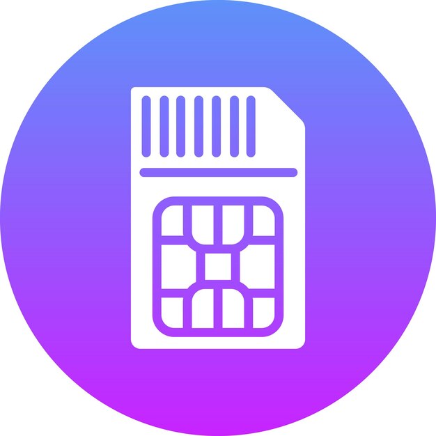 Ilustración del icono vectorial de la tarjeta SIM del conjunto de iconos de tecnología