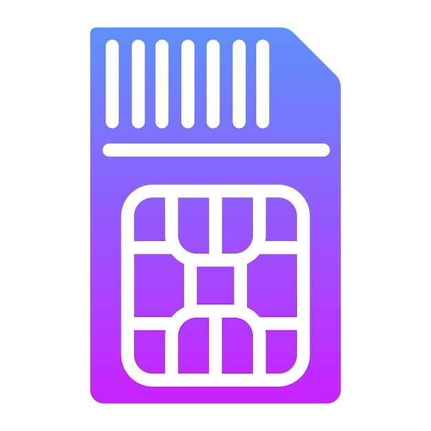 Ilustración del icono vectorial de la tarjeta SIM del conjunto de iconos de tecnología