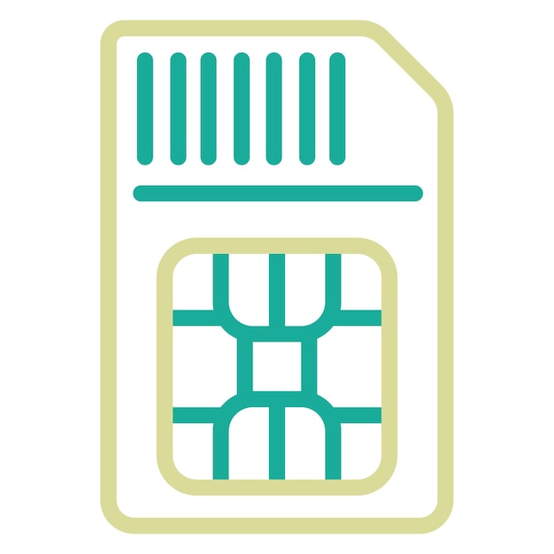 Ilustración del icono vectorial de la tarjeta SIM del conjunto de iconos de tecnología