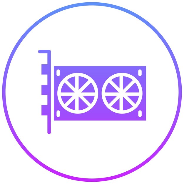Ilustración del icono vectorial de la tarjeta Vga del conjunto de iconos de tecnología