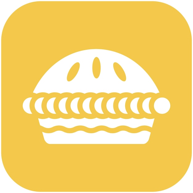 Ilustración del icono vectorial de la tarta de carne del conjunto de iconos de Street Food